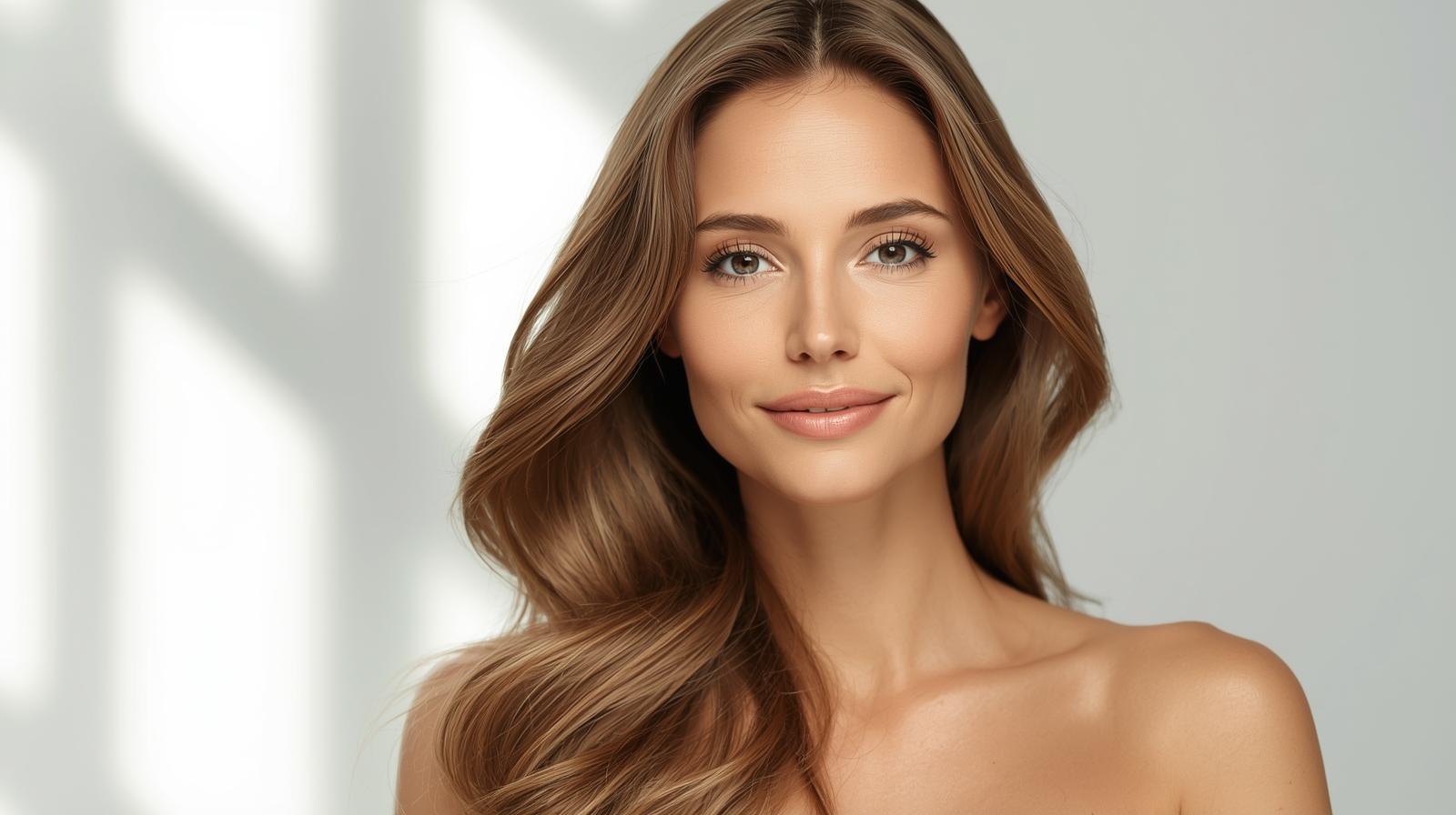 Mulher com cabelos brilhantes e saudáveis após processo de desintoxicação capilar tratando a causa dos danos