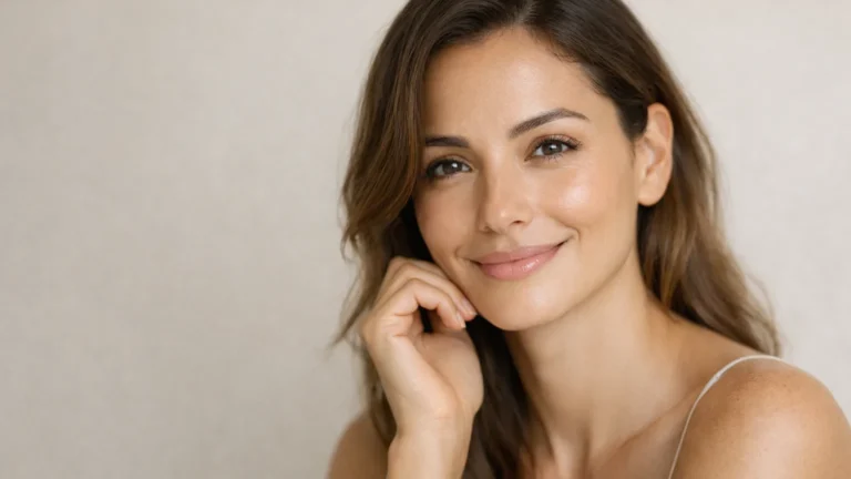 Mulher jovem com pele radiante e natural exibindo o efeito "acordei assim" da microdose estética, técnica que preserva a expressão facial e o movimento muscular em 2026.