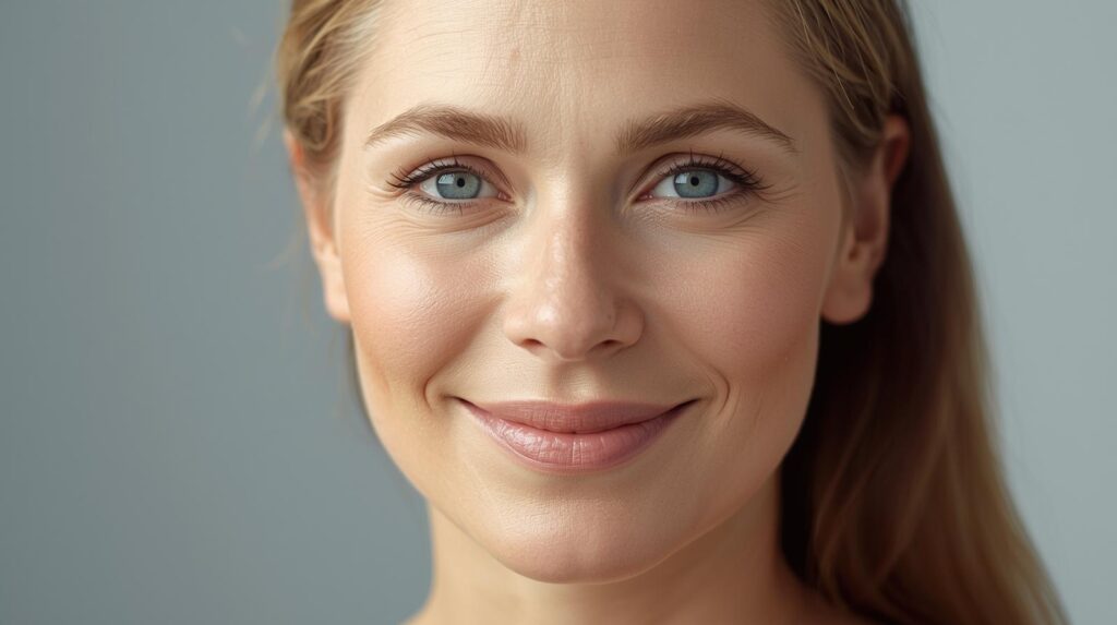 Mulher com pele radiante exemplificando os benefícios do autocuidado sistêmico para longevidade