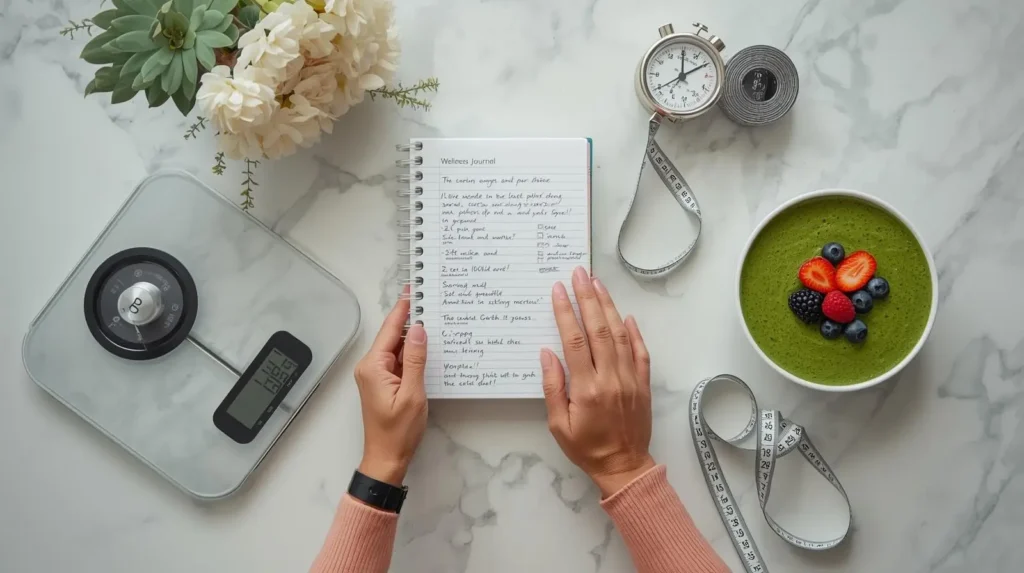 Como calcular idade biológica em casa: balança de cozinha, cronômetro e diário de acompanhamento para teste de 5 minutos