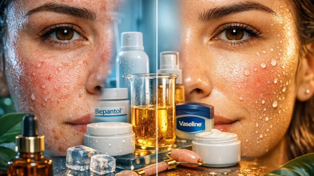 O Método Testado: 12 Hacks Virais de Skincare Validados em 30 Dias | Resultados Reais Experimento testado: 12 hacks virais de skincare aplicados por 30 dias mostrando resultados reais de transformação da pele com Bepantol, Vaseline, água termal e crioterapia facial